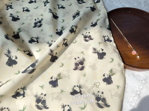 一米价福利24年新款高密锦棉古风熊猫儿童洛丽塔裙衬衣布料