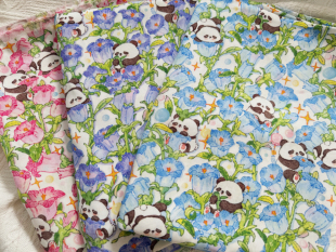 卡通插画汤丸酱人造棉布料数码 棉绸45支床品连衣裙睡衣手工布料