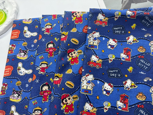 版权花色全棉8安帆布和府绸牛仔小丸子系列包包桌布背带裤外套