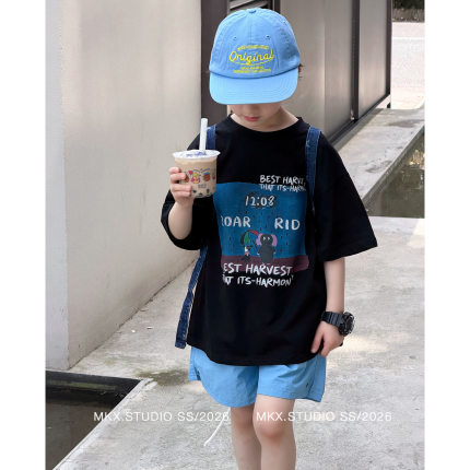 男童夏装套装2026新款儿童休闲运动两件套中大童短袖夏季衣服批发