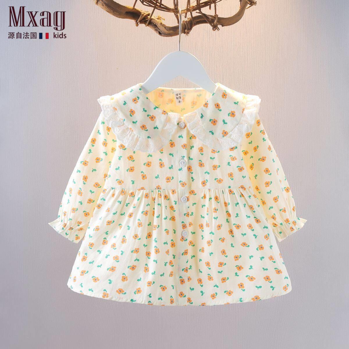 MXAG女童连衣裙春装裙子2026新款婴幼儿衣服宝宝长袖碎花小女孩公