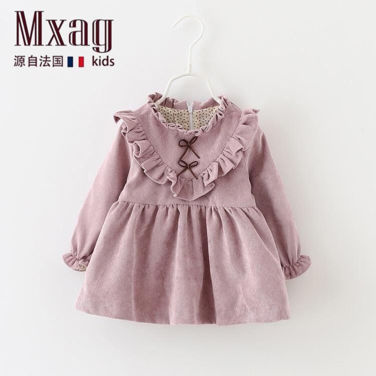 MXAG女童洋装秋冬长袖裙子婴儿韩版女宝宝公主裙1-2-3-4岁0洋派加