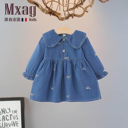 MXAG女宝宝秋装牛仔洋装