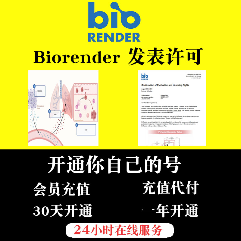 biorender订阅会员可发表有许可有版权充值代充 导出高清无水印 购物提货券 礼品卡 原图主图