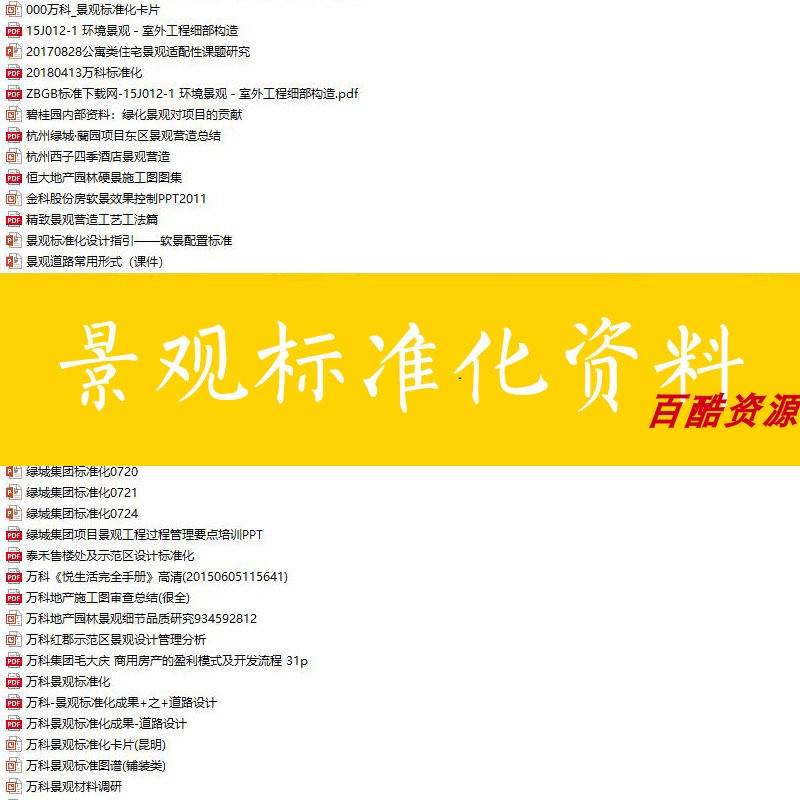 园林景观标准 化资料下载地产景观资料方案工艺造价资料图片