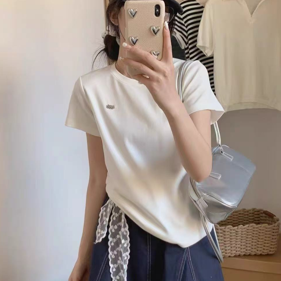 圆领短袖T恤女宽松显瘦百搭上衣