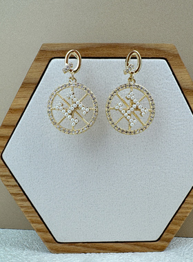 古熙西轻奢字母H耳环2024年新款潮高级感耳坠女大气网红耳饰品