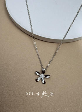 古熙西外饰｜潮牌原单精致925银小花朵通勤百搭锁骨链 质感好项链