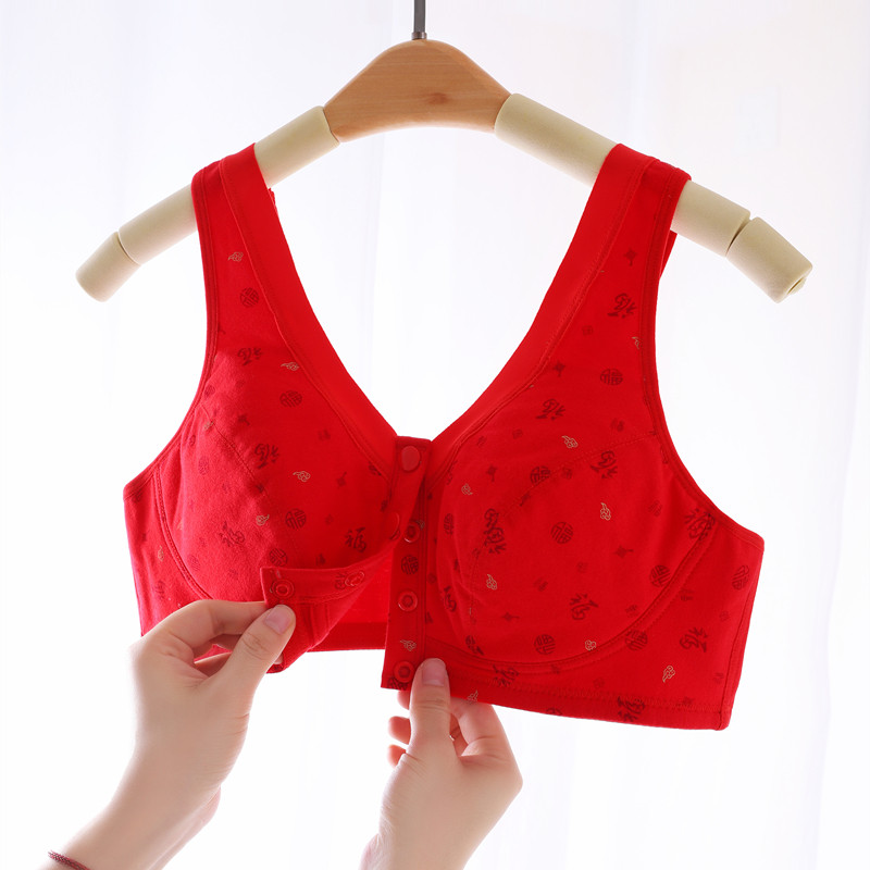 中老年妇女薄款纯棉文胸纯本命年大红色胸罩无钢圈无海绵妈妈内衣,女士内衣/男士内衣/家居服,文胸,淘宝优惠券,粉丝福利购,淘宝优惠卷