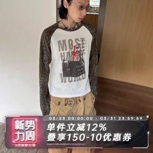 烧鹰旗 SLEEVE 挑染插肩袖 豹纹色 SADSOUP 华夫格长袖 LONG