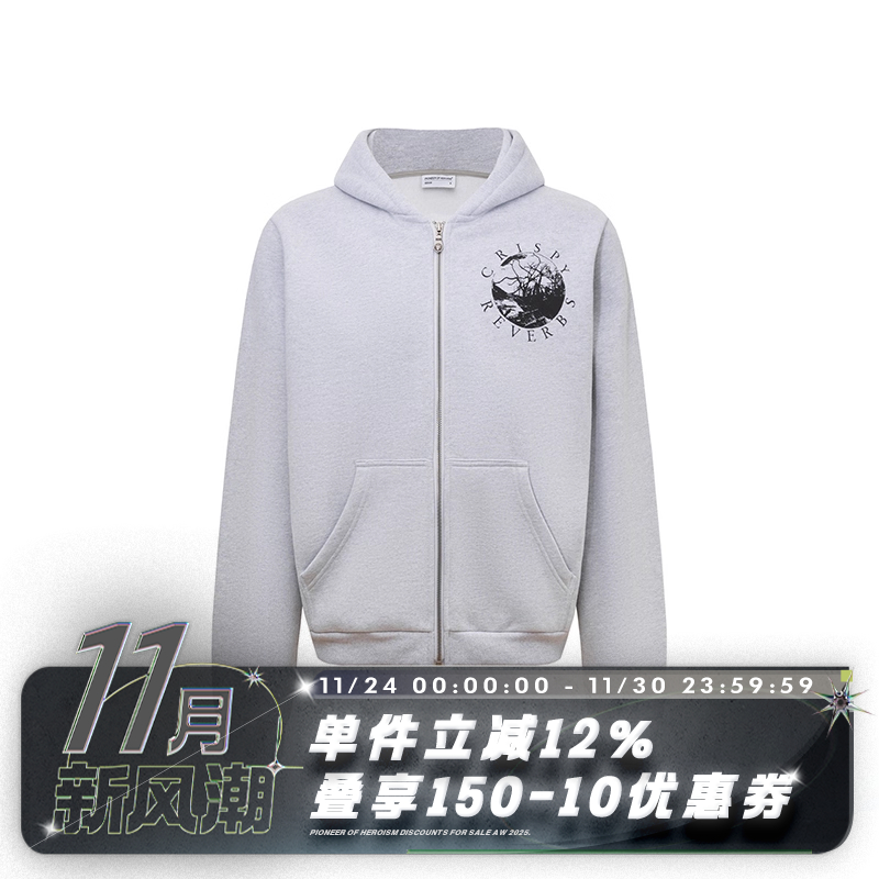 POH黑童话印花加绒拉链卫衣