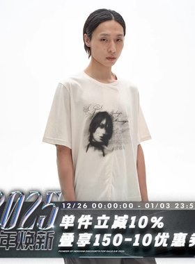 POH CRACKS TEE 分裂垂感 做旧米色 幻影印花 解构拼接 短袖T恤