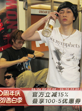 SADSOUP 六仙女 合身版型 松垮随性 90S千禧感 170g白色短袖T恤
