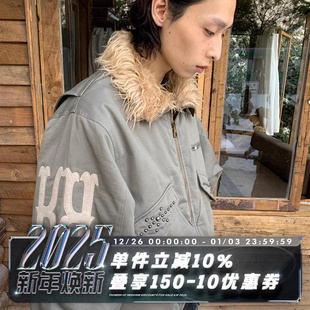 西部机车 PUFFER 猎装 毛领 重磅洗水棉服外套 POH 毛呢绣 WESTERN