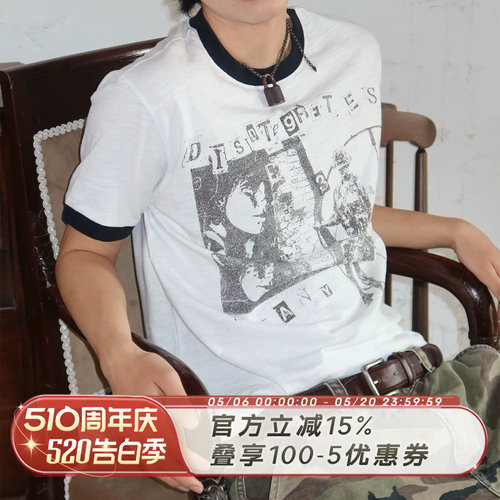 SADSOUP竹节棉摇滚印花短袖T恤