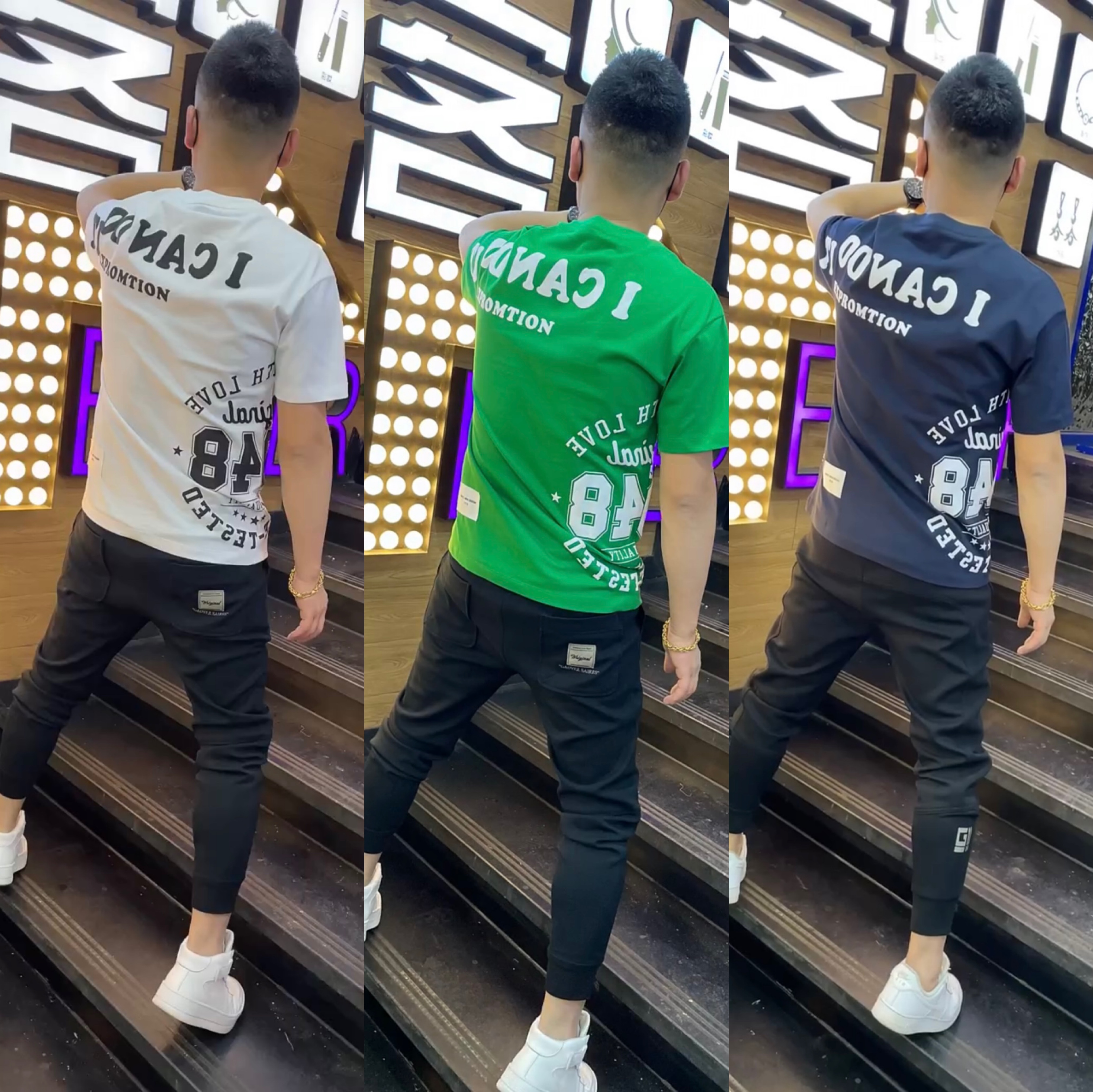 短袖青春流行青年字母印花T恤