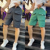 新款 五分裤 男士 潮流工装 2023夏季 男冰丝百搭半裤 大口袋时尚 短裤 男