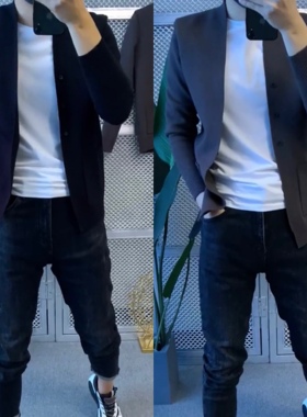 2025新款秋季男士针织开衫简单纯黑灰色毛衣外套上衣商务休闲899