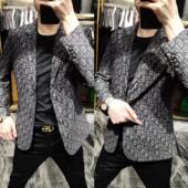 男士 西装 商务休闲西服欧货印花修身 薄外套男装 男 夏季 2394春夏薄款