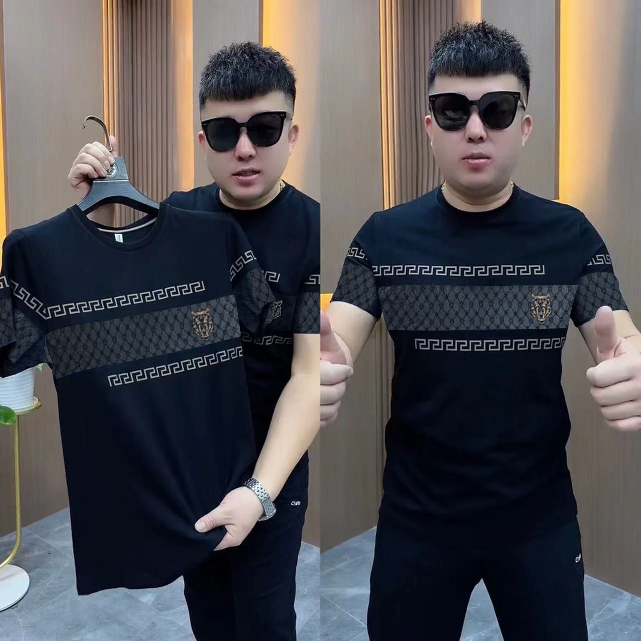 短袖商务休闲青年欧货印花T恤