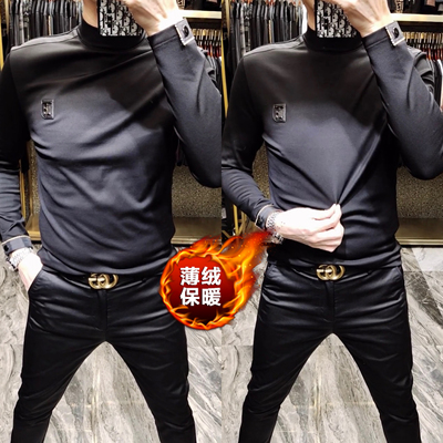 薄绒长袖T恤商务休闲男士打底衫