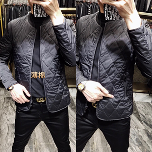 圆领上衣欧货外套潮 外套男春季 602春秋男士 轻薄棉服商务休闲修身