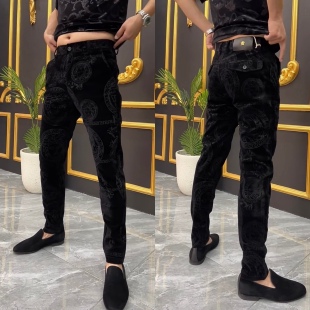 秋冬男款欧洲站金丝绒裤子欧货直筒灯芯绒商务休闲裤男长裤冬季潮