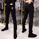 男士 冬季 欧货男裤 229春秋款 修身 潮流长裤 黑色直筒休闲牛仔裤 男潮