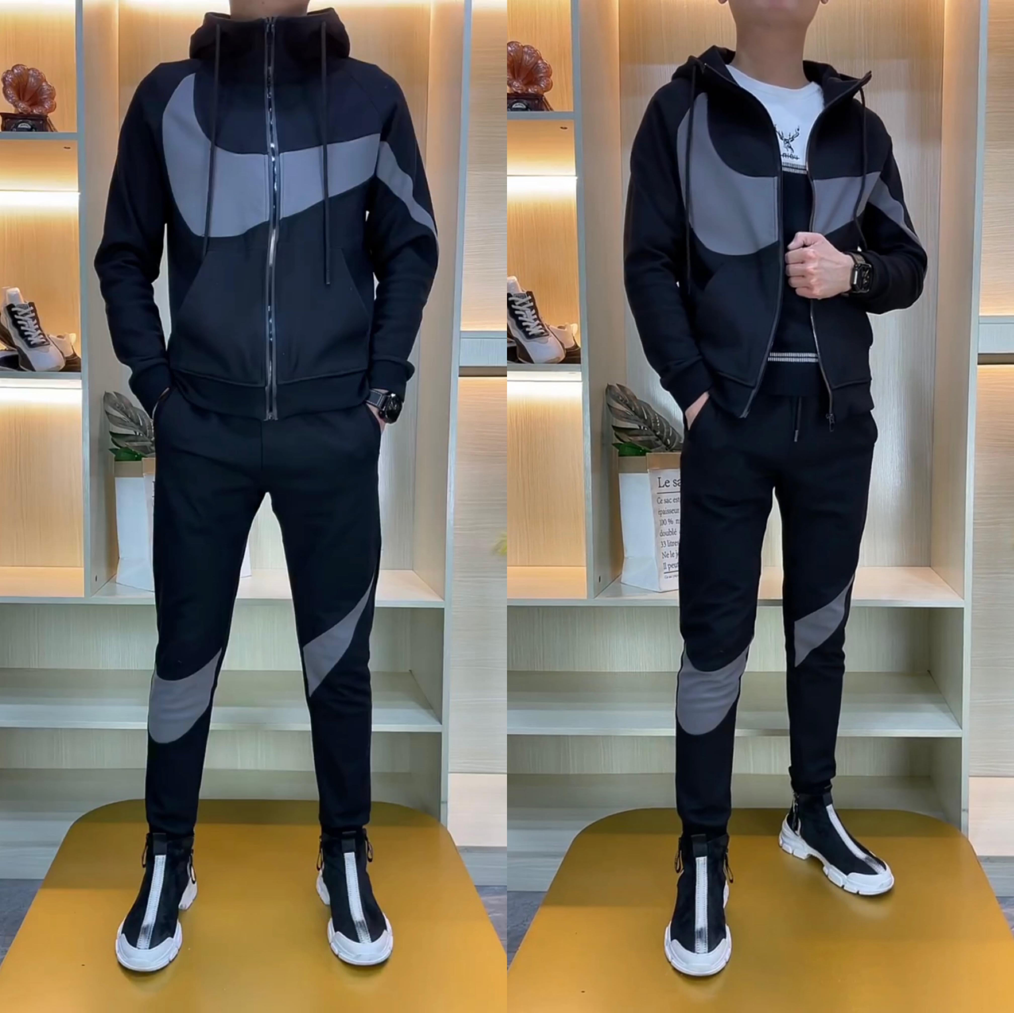 男士外套裤子韩版两件套休闲套装