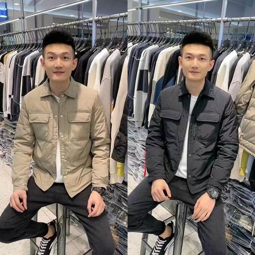 轻薄款时尚百搭翻领短款羽绒服男
