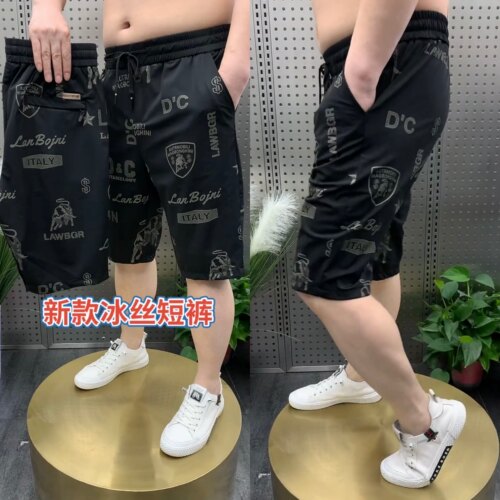 网红潮流印花外穿沙滩裤五分短裤