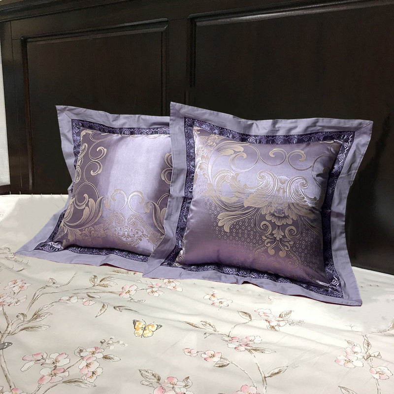 欧式50x50靠垫套靠枕套靠垫芯抱枕套正方形床头沙发全棉贡缎提花