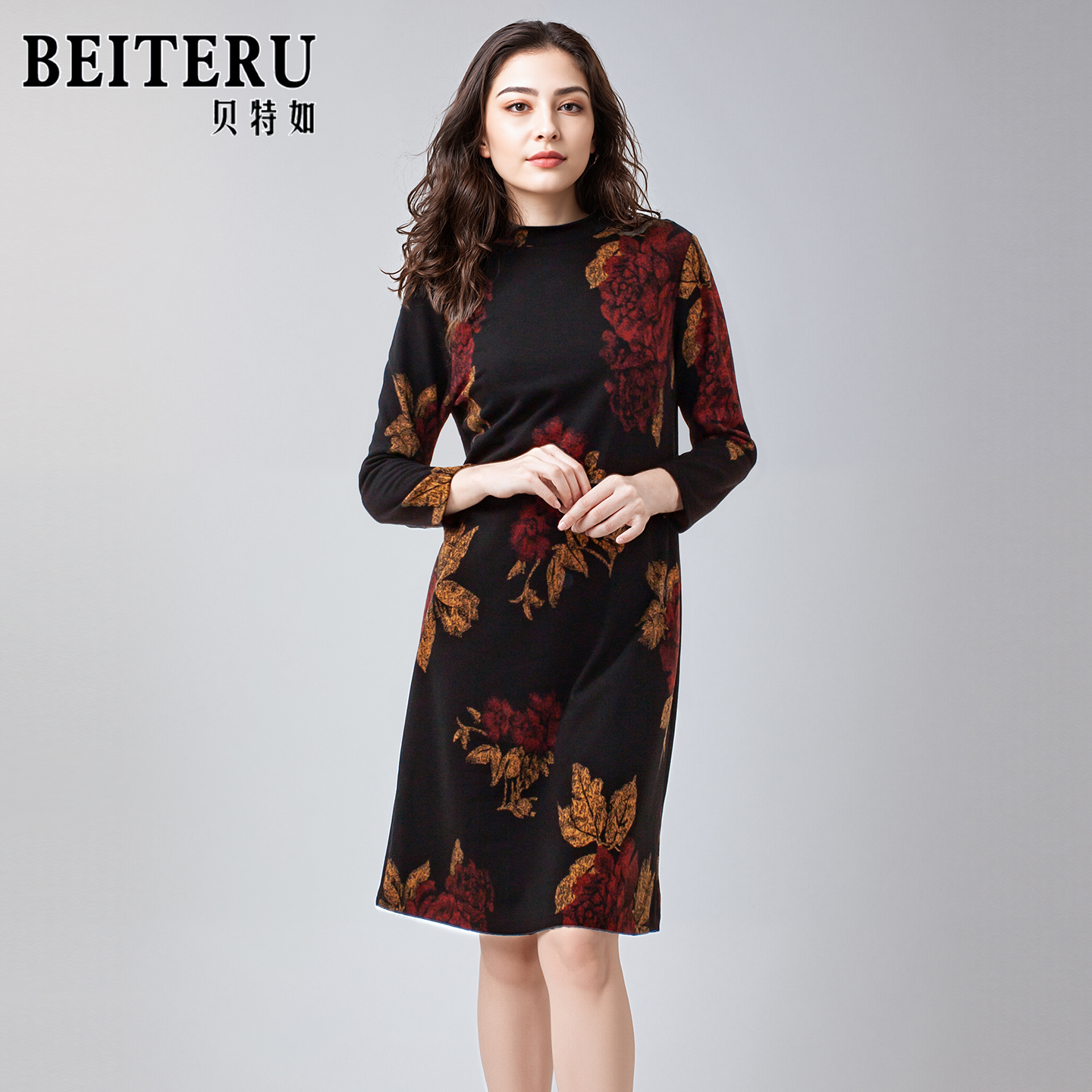 贝特如妈妈装优雅减龄潮流连衣裙