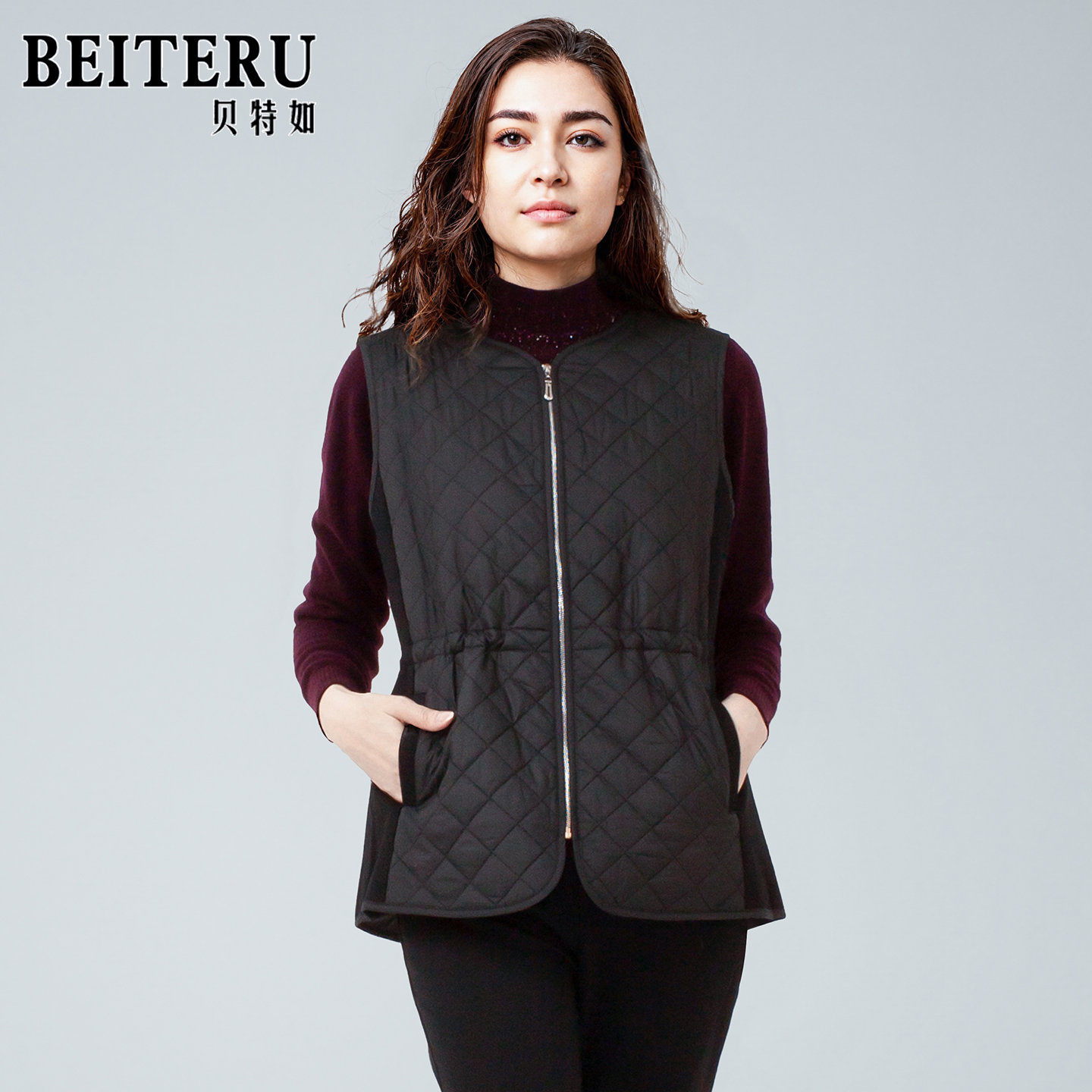 贝特如妈妈装气质淑女棉服马甲