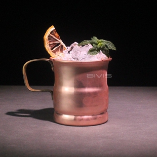 金属鸡尾酒杯纯铜材质莫斯科骡子杯带把手调酒杯火焰杯铜杯驴子杯