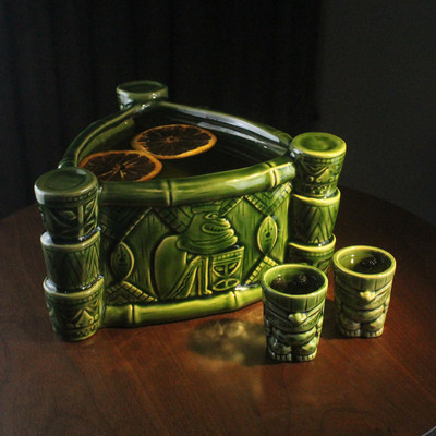 TIKI滨治盆夏威夷风水果酒盆陶瓷