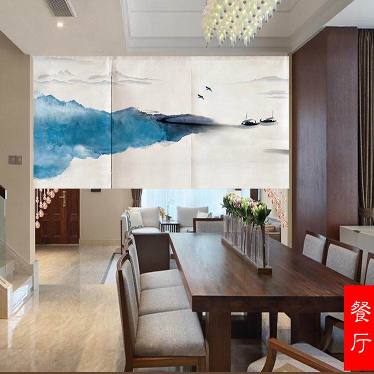 中式棉麻布艺门帘挂帘厨房卧室隔断帘装饰半帘房门布帘送杆可定制