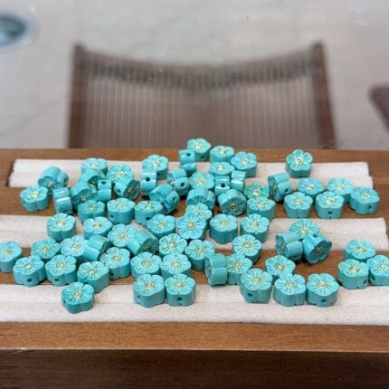 菱镁矿镶嵌小花文玩配件手串手饰时尚饰品配饰SH2352