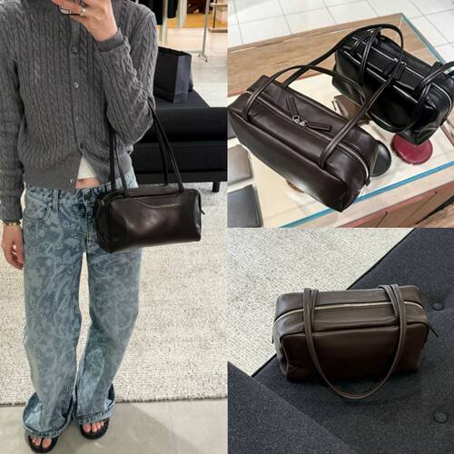 Jennie同款row羊皮保龄球包小号