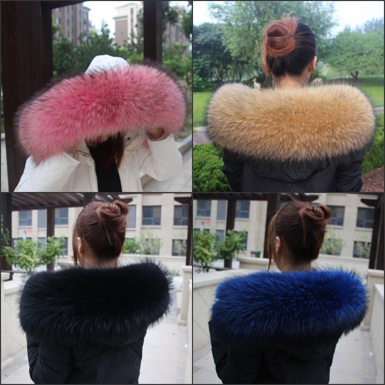 超大毛领 貉子毛毛领子 狐狸毛领子 羽绒服帽条 帽檐毛真皮草围巾