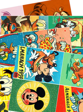 T08/vintage复古怀旧年代磁性冰箱贴唐老鸭米奇米妮贴纸贴画美式