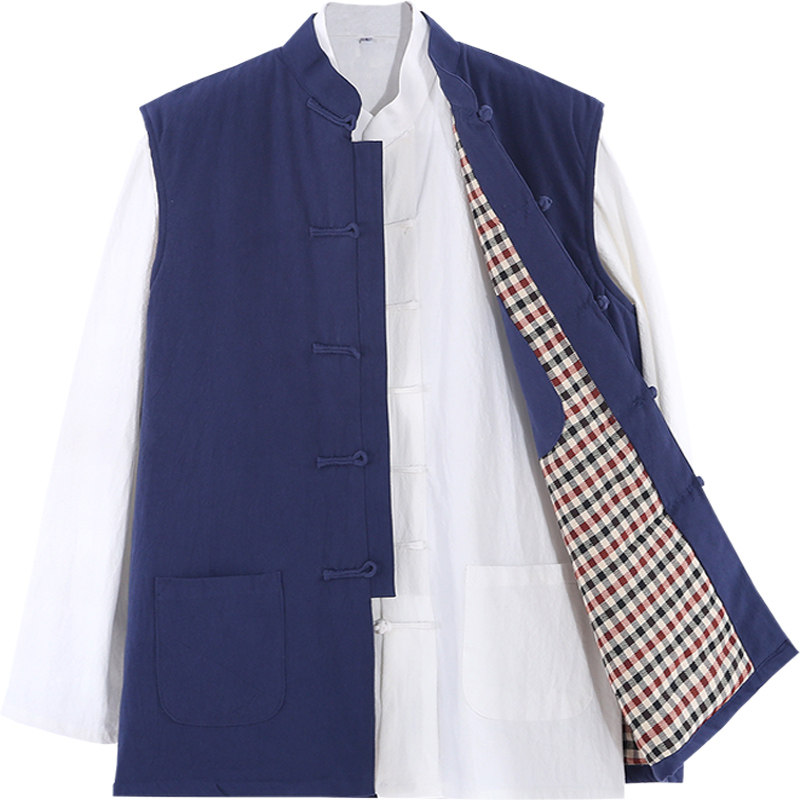 MIDDLE-AGED AND ELDERLY CHINESE-STYLE WINTER CLOTHES COTTON CLOTHES GRANDFATHERS TANG CLOTHES MENS COTTON VESTS NATIONAL STYLE ANCIENT COSTUMES SMALL COTTON JACKETS FATHERS SHOULDERS
