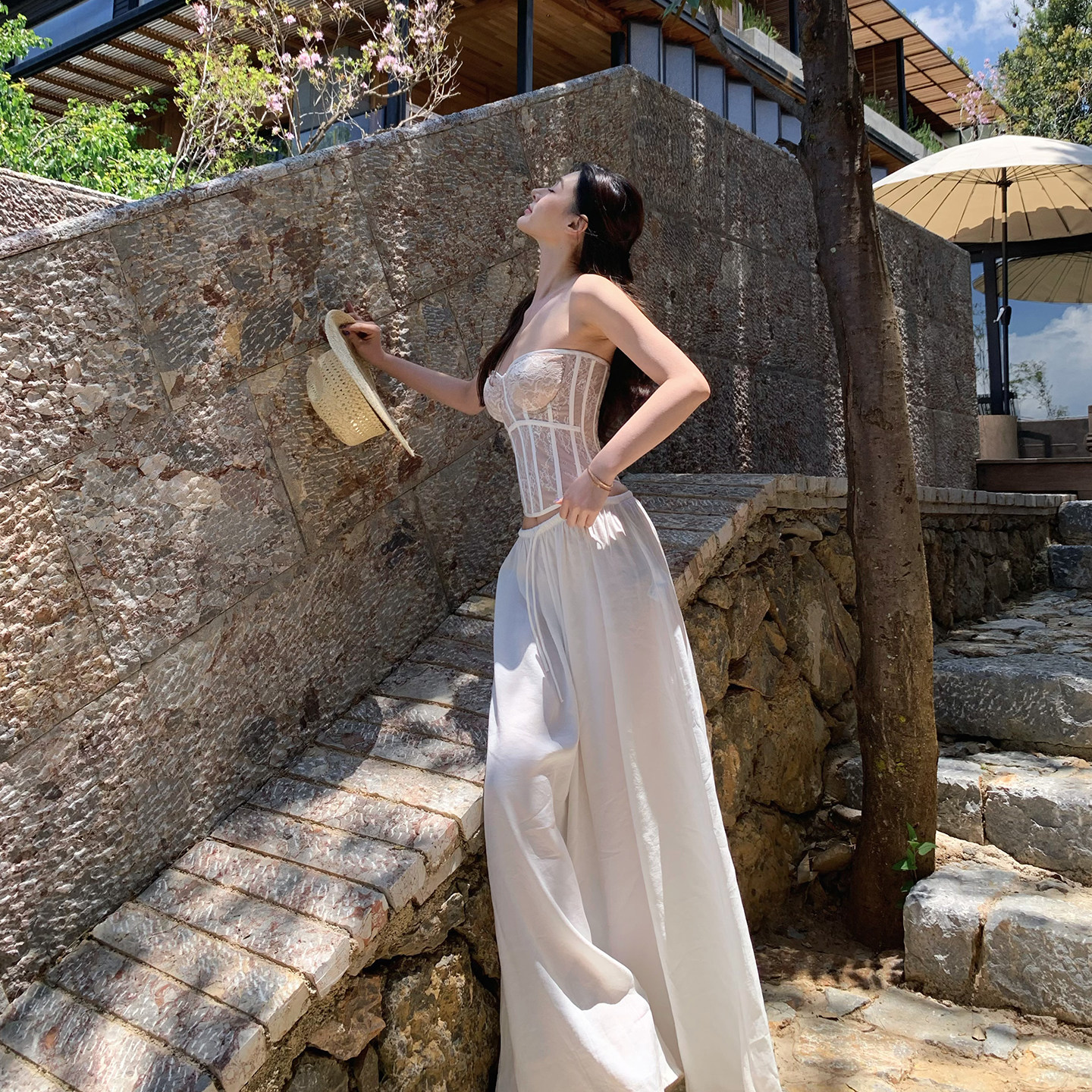 Lienni2026夏季新款中高腰显瘦百搭慵懒私服天丝老钱直筒长裤女