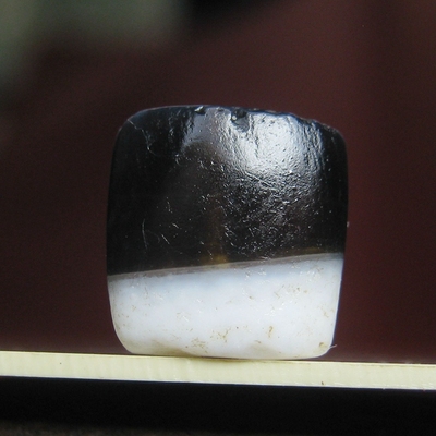 大年份老黑白玛瑙双色扁板珠