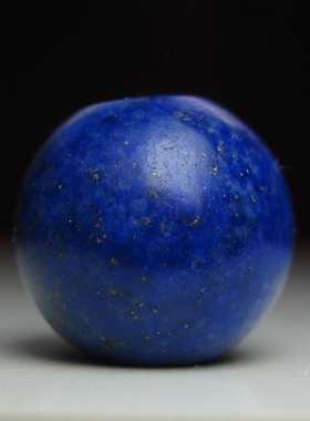 清代老青金石桶珠12×11mm