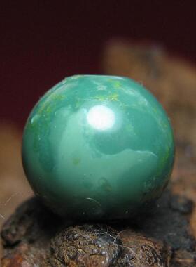 藏传高瓷古董配珠老绿松石清古珠