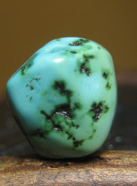 高瓷老蓝绿松石随形珠12.5mm