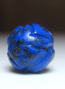 高蓝老青金石刻面珠10×9.8mm