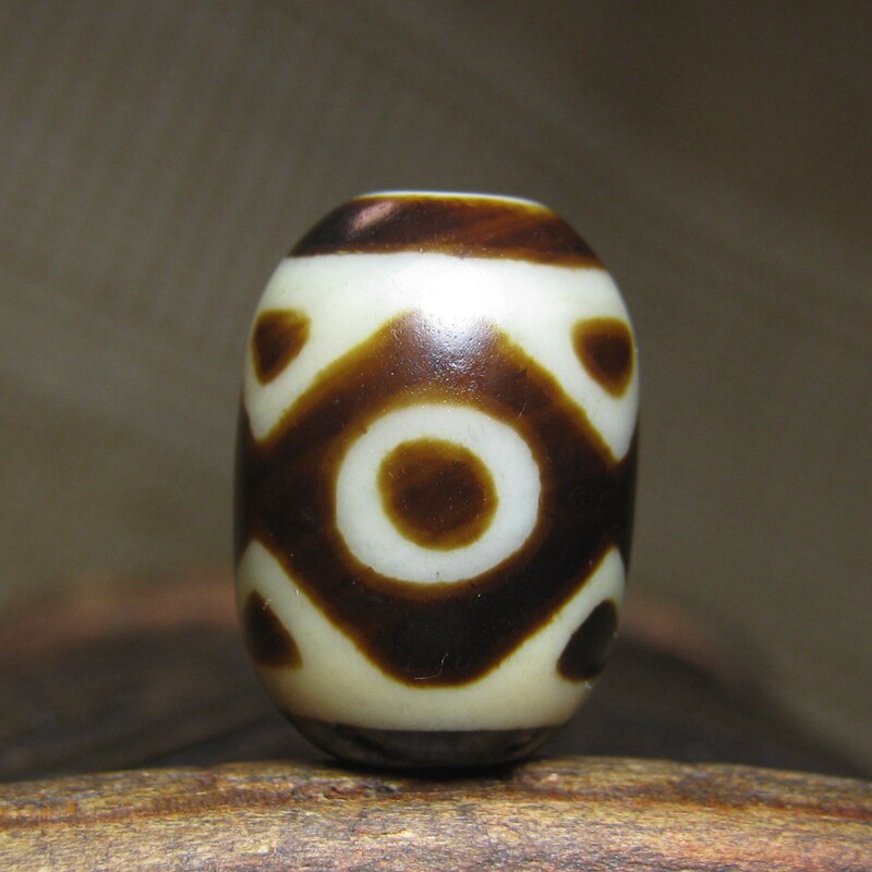 老金刚莲花三眼天珠玛瑙13×18mm
