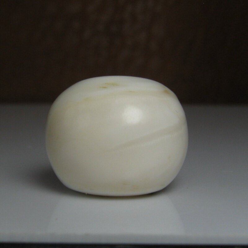 藏传喜旋老白贝壳珠15mm 古珠古董配珠多宝手串项链包老保真